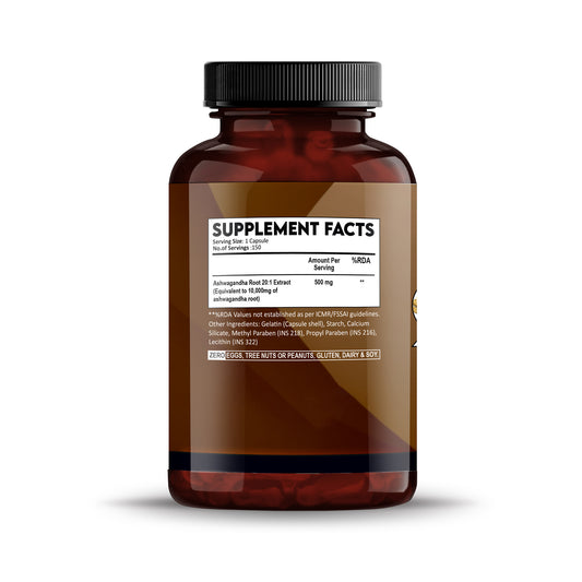 Ashwagandha500mg150CapSupplementFactsSide