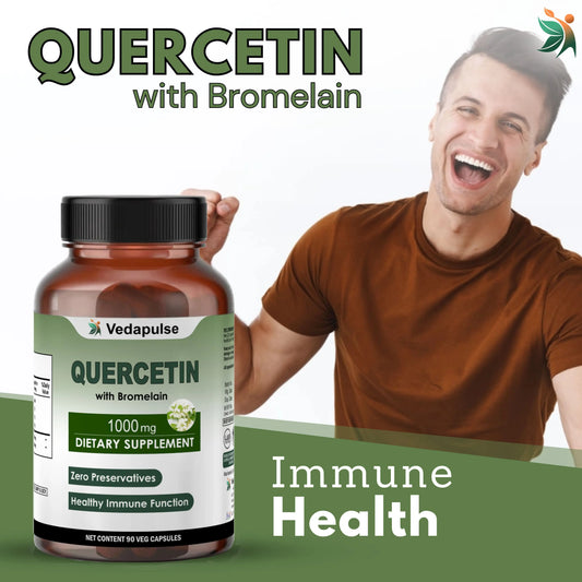 Quercetin with Bromelain 1000mg Herbal Capsules| Vedapulse - Vedapulse