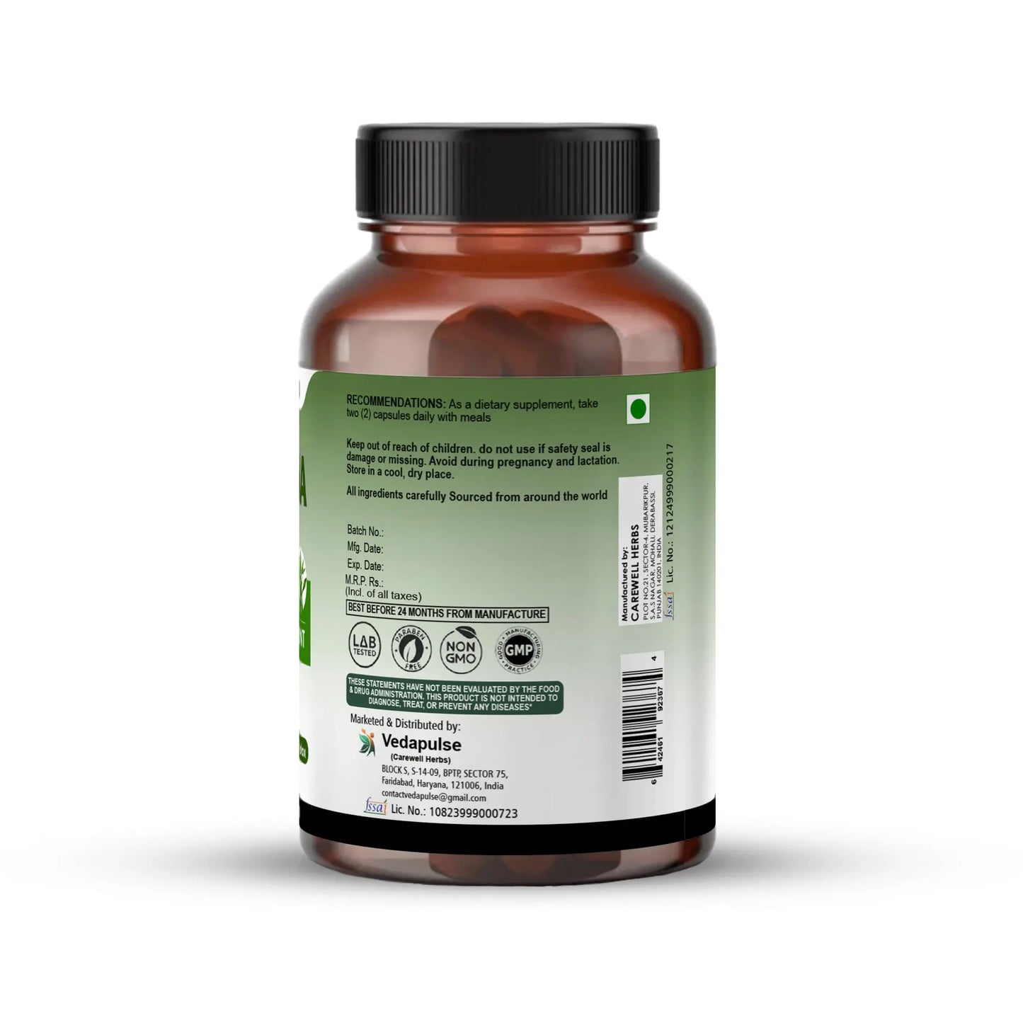 Spirulina Extract Capsules -Energy, Immunity | 90 Count | Vedapulse - Vedapulse