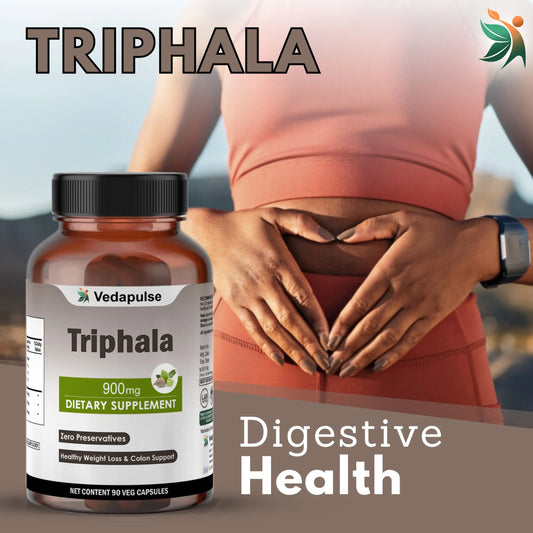 Triphala 750 mg Herbal Capsules | Vedapulse - Vedapulse