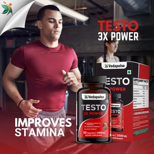 Testo 3X Power Capsules – Vitality, Strength & Stamina Support by Vedapulse - Vedapulse