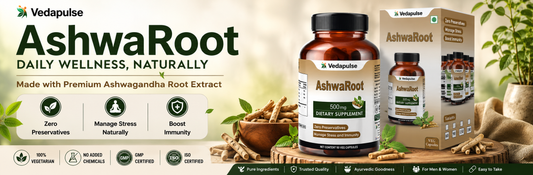 Ashwagandha Kaise Khaye guide showing Ashwagandha capsules, powder, milk, water, and daily wellness routine.