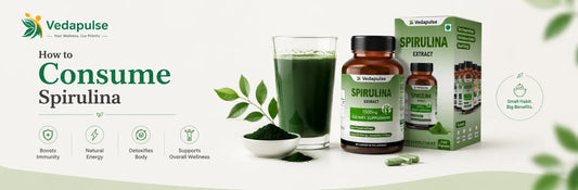 Spirulina supplement and spirulina drink showing how to consume spirulina for immunity, energy, detoxification, and overall wellness.
