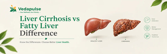 Liver cirrhosis vs fatty liver showing the key differences between a healthy liver and cirrhotic liver