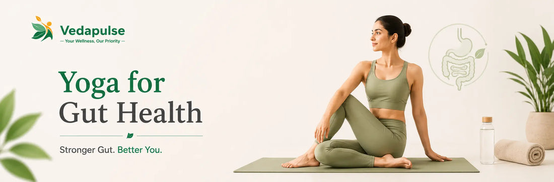 Woman practicing yoga for gut health and digestive wellness