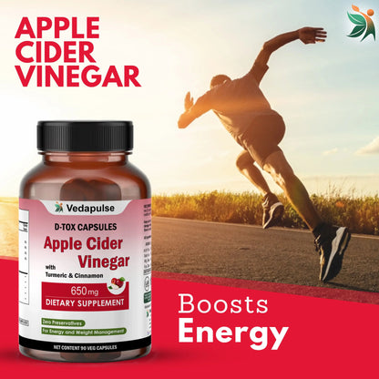 Apple Cider Vinegar 650mg Capsules - Pure & Natural | Vedapulse - Vedapulse