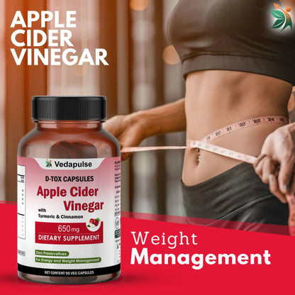 Apple Cider Vinegar 650mg Capsules - Pure & Natural | Vedapulse - Vedapulse
