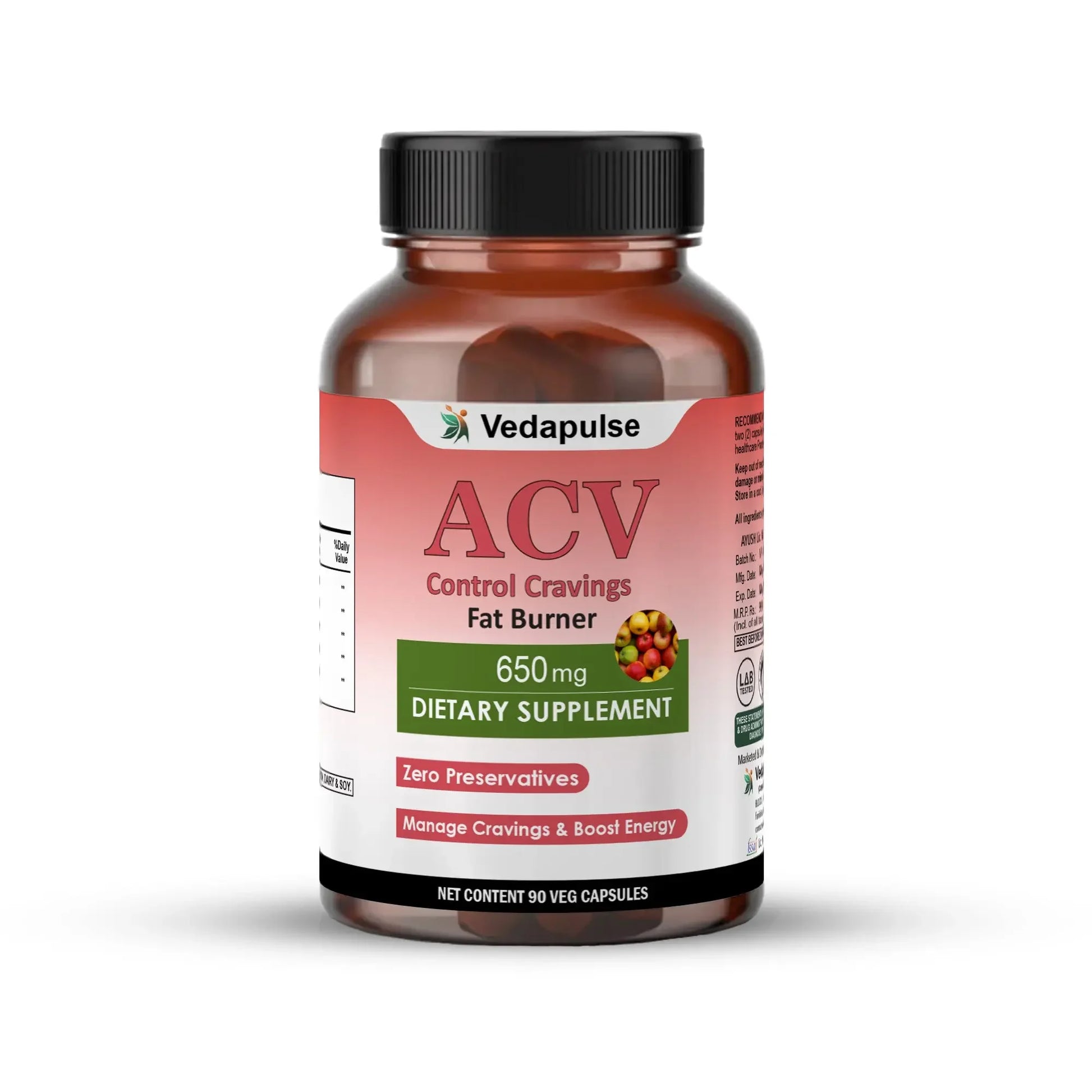 ACV Craving Control + Fat Burner | 90 Capsules | Vedapulse - Vedapulse