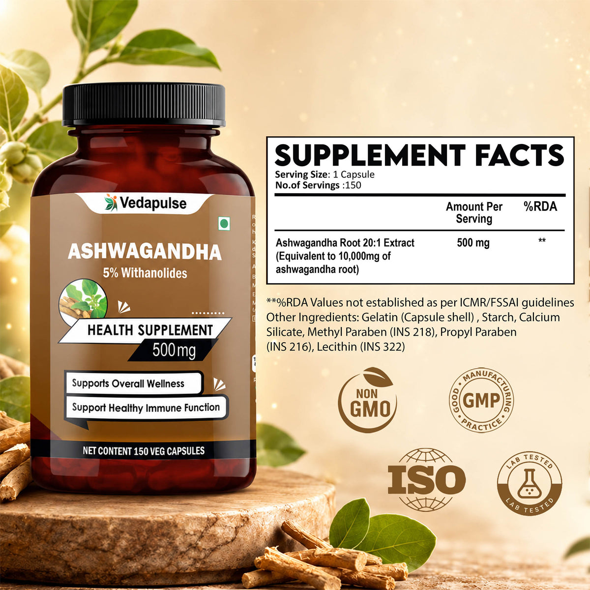 Ashwagandha500mg150CapSupplementFacts