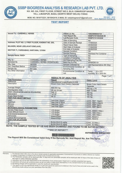 CarewellHerbsNadLabTestedReport