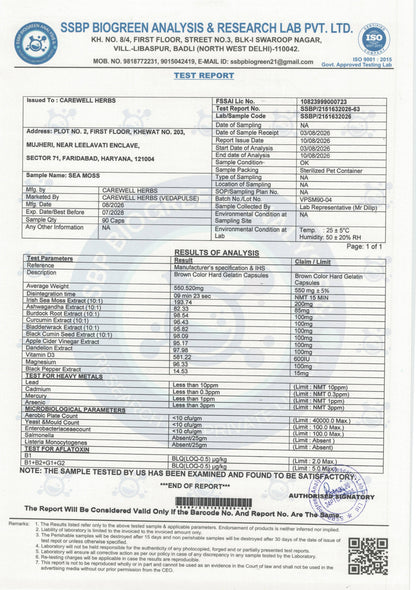 CarewellHerbsSeaMossLabTestedReport