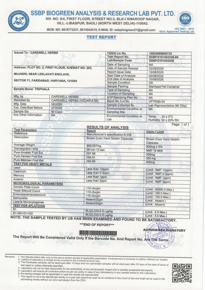 CarewellHerbsTriphalaLabTestedReport