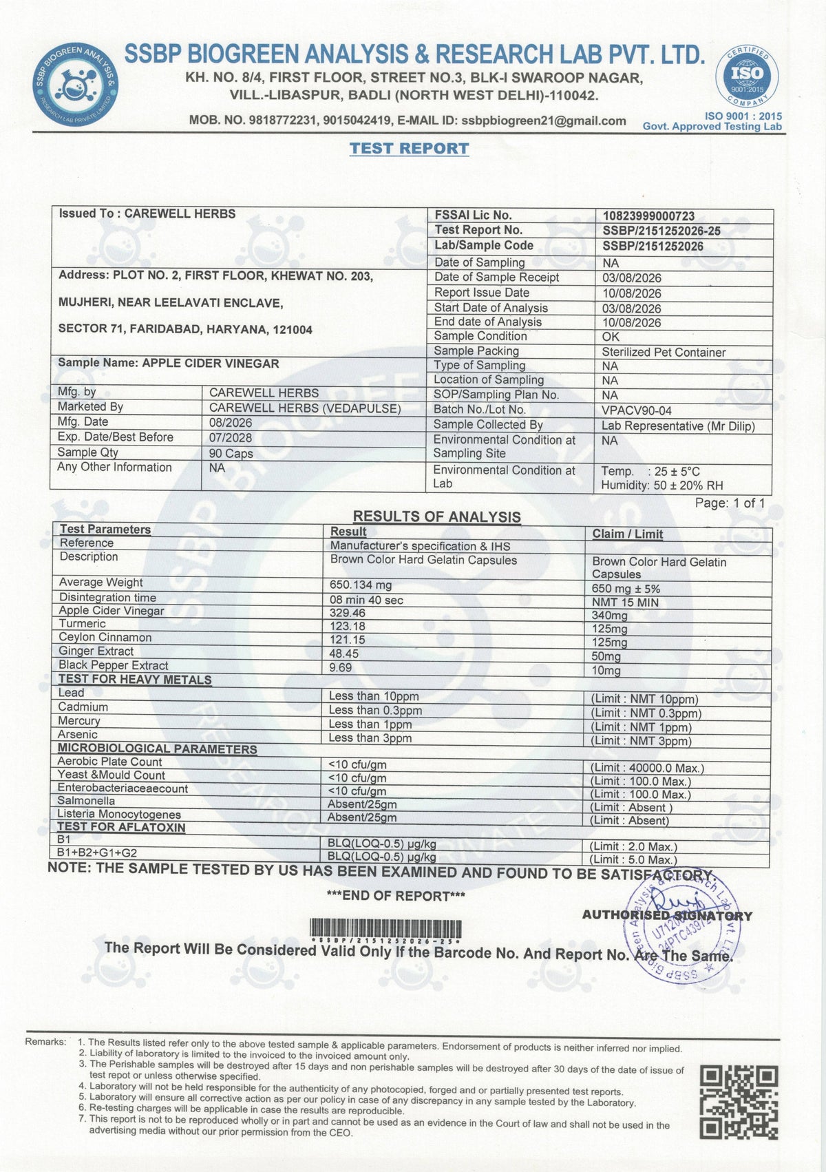 Carewell_Herbs_Apple_Cider_Vinegar_Capsules_Lab_Tested_Report