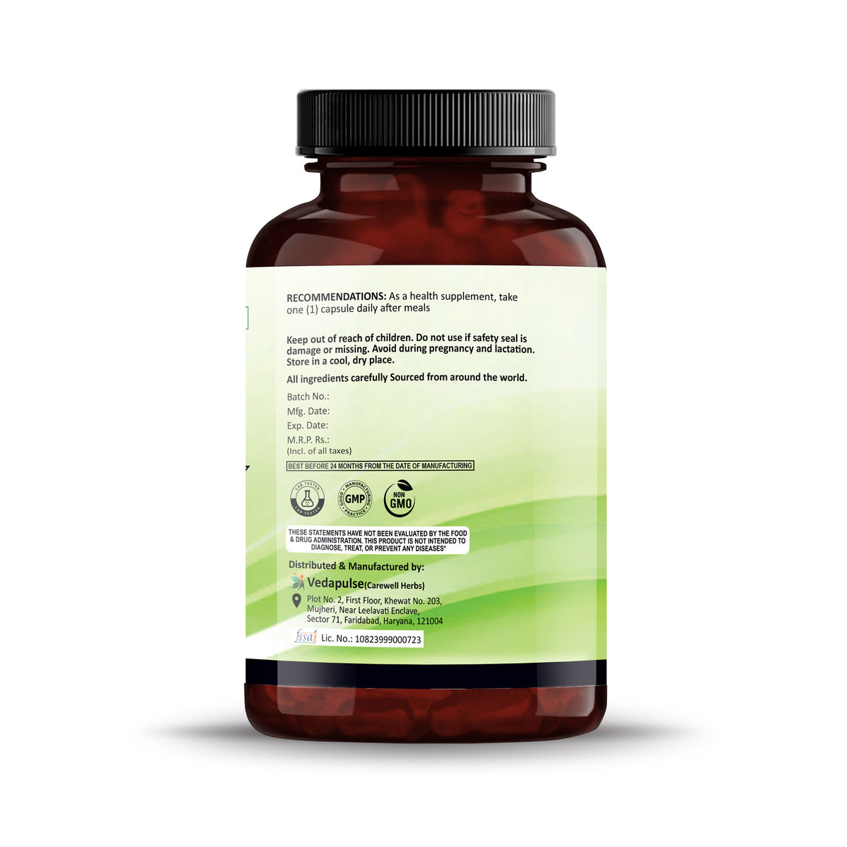 CitrusBergamot500MGCapsuleBottleLeftSide