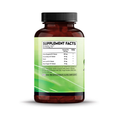 CitrusBergamot500MGCapsuleBottleSupplementSide