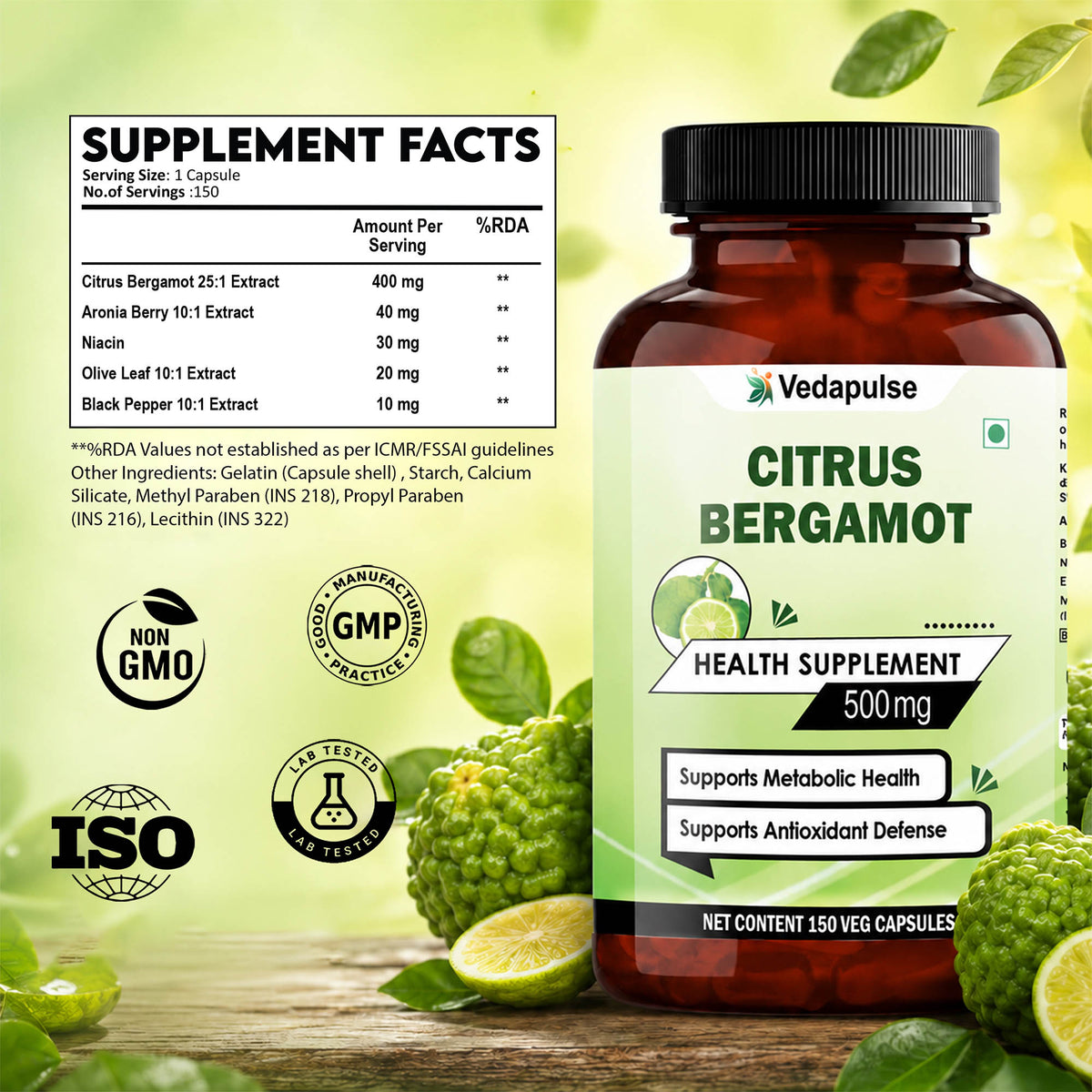 CitrusBergamot500MGCapsuleSupplementFactsPost