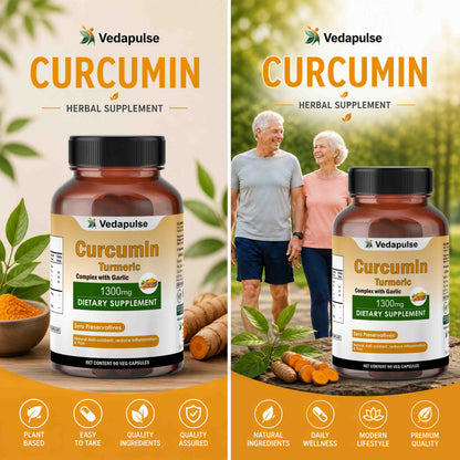 Curcumin 1300mg Capsules | Vedapulse