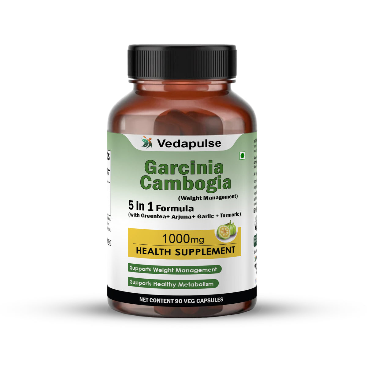 Garcinia Cambogia 1000mg Capsules Bottle Front Side