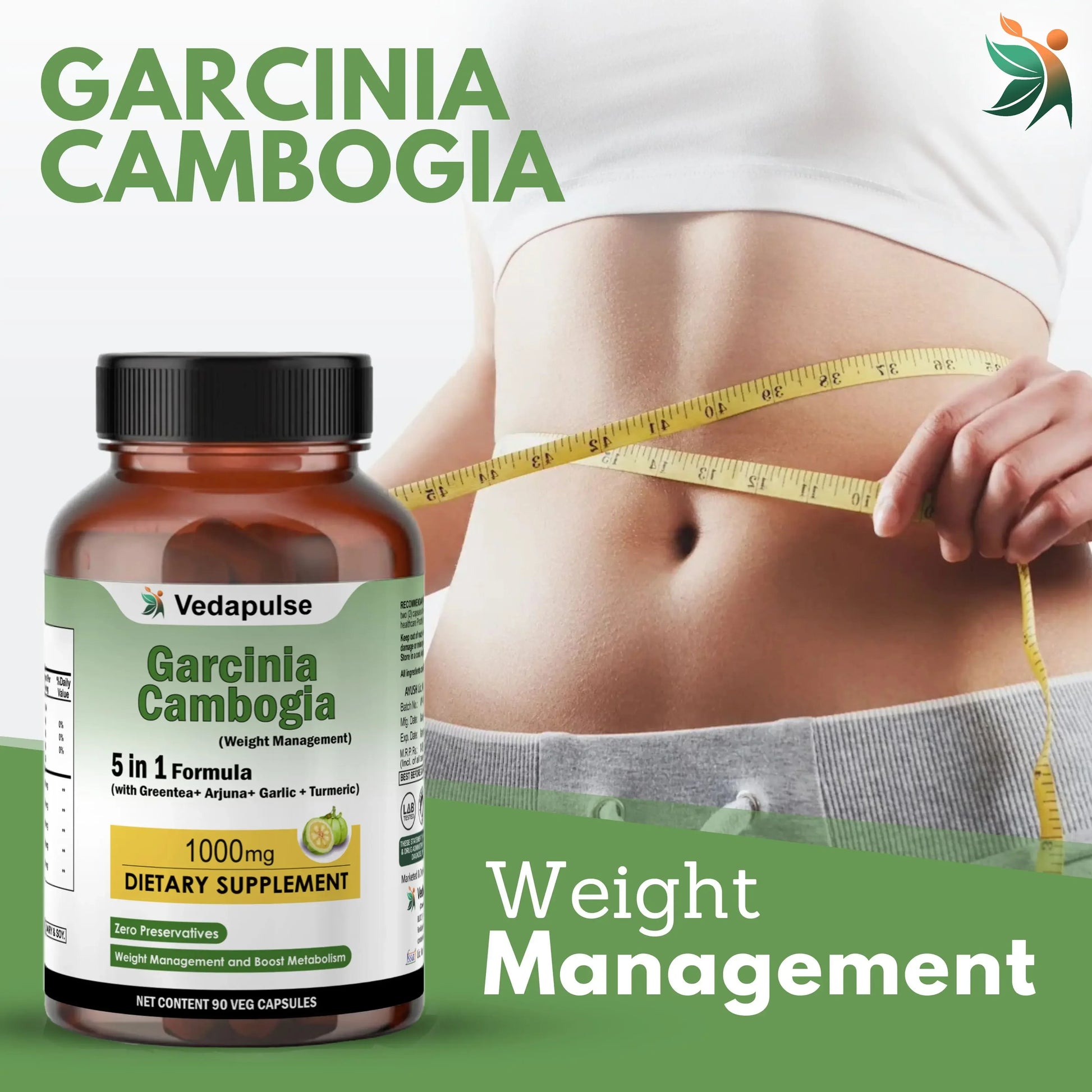 Garcinia Cambogia 1000mg Capsules by Vedapulse - Vedapulse