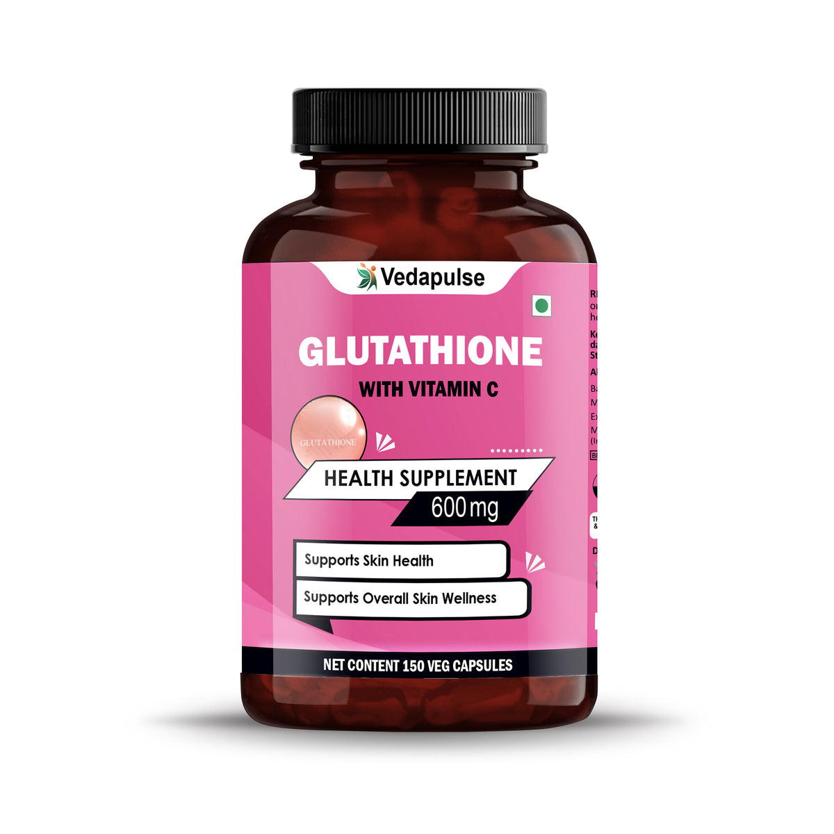 Glutathione600mgCapsuleBottleFrontSide