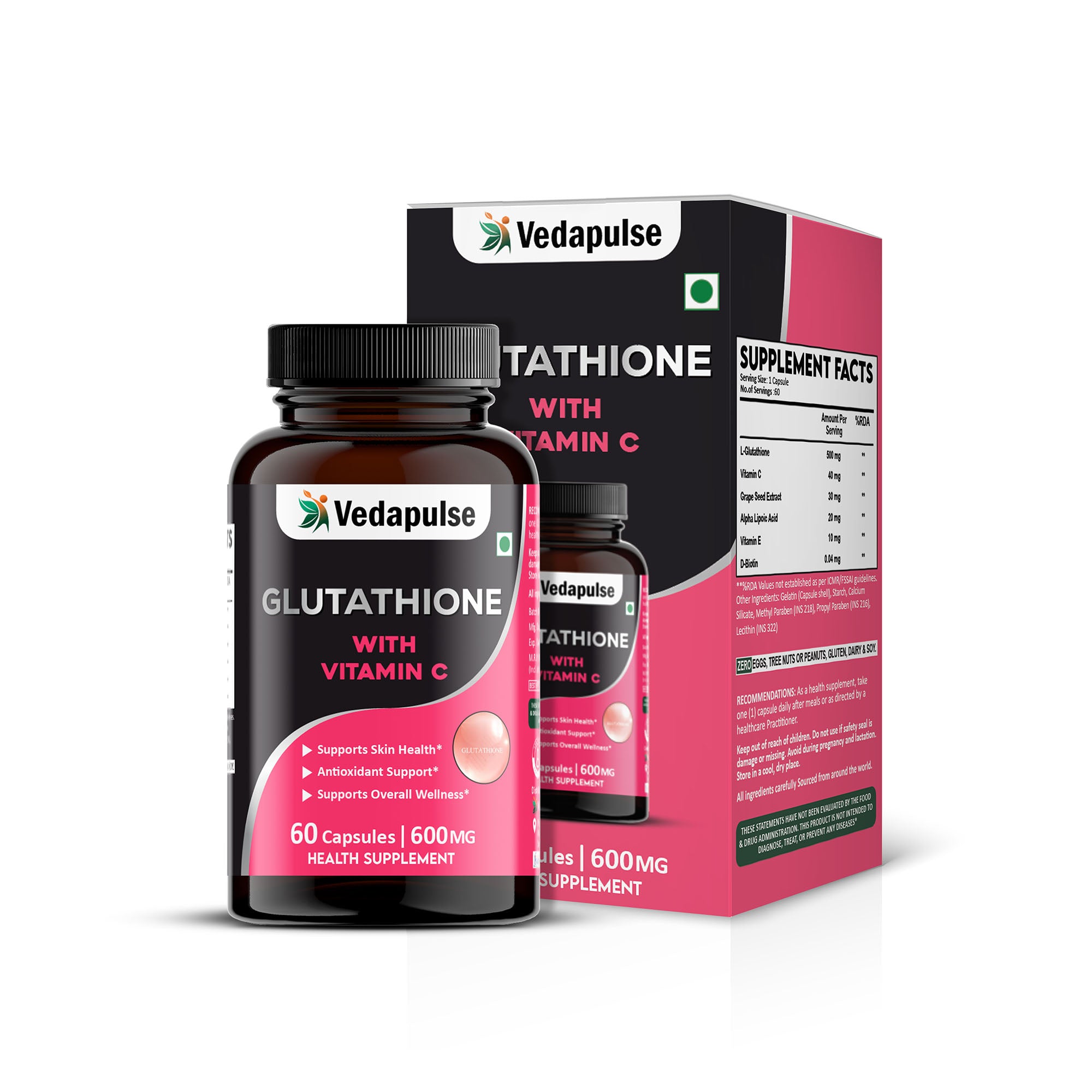 Glutathione Capsules with Vitamin C Glowing Skin