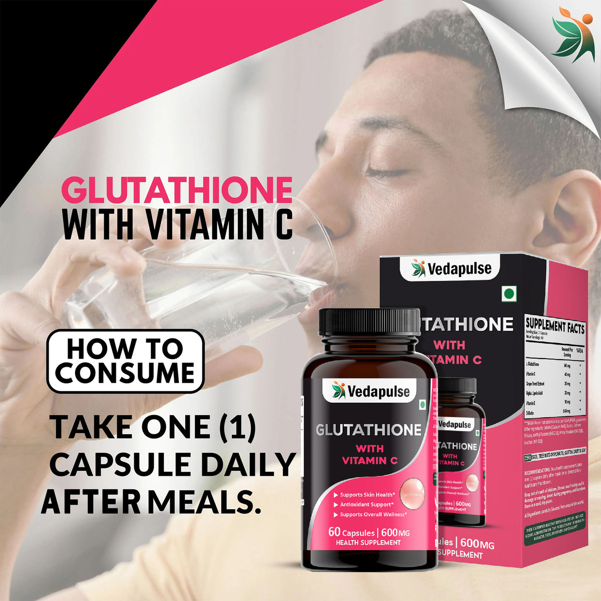 Glutathione Capsules with Vitamin C Glowing Skin