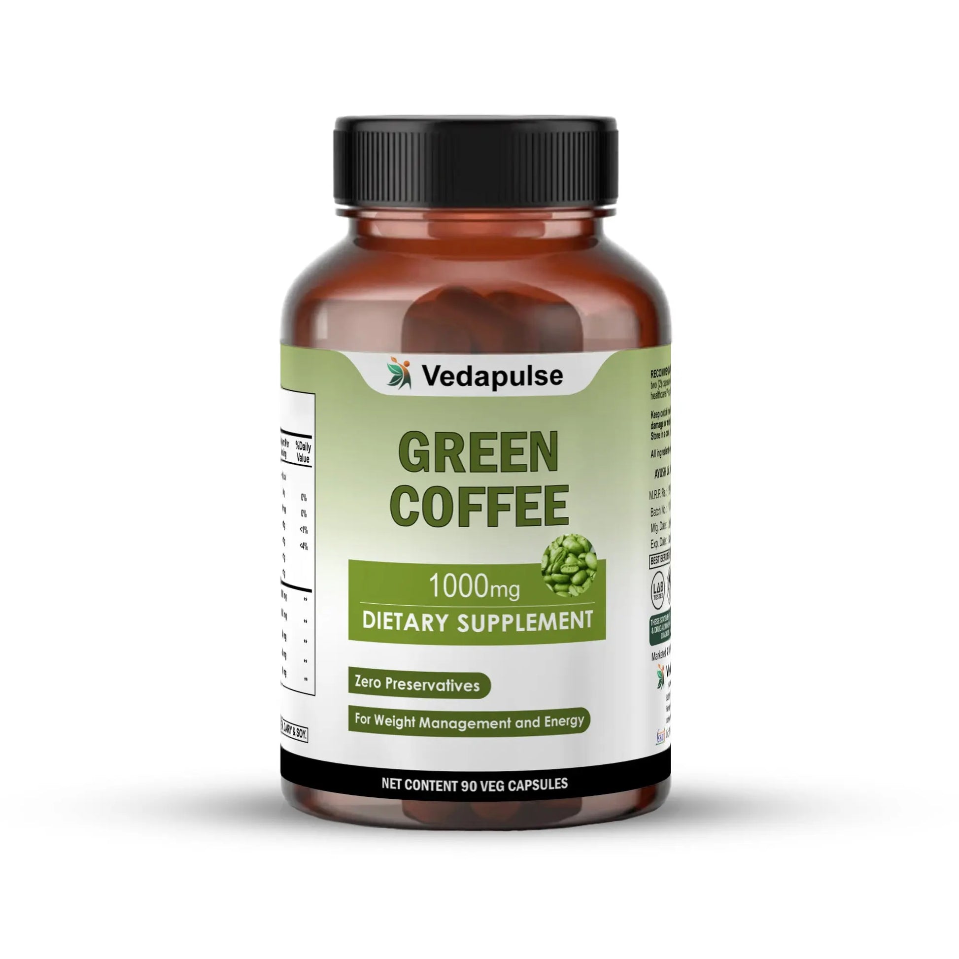 Green Coffee 1000mg Capsules | Vedapulse - Vedapulse