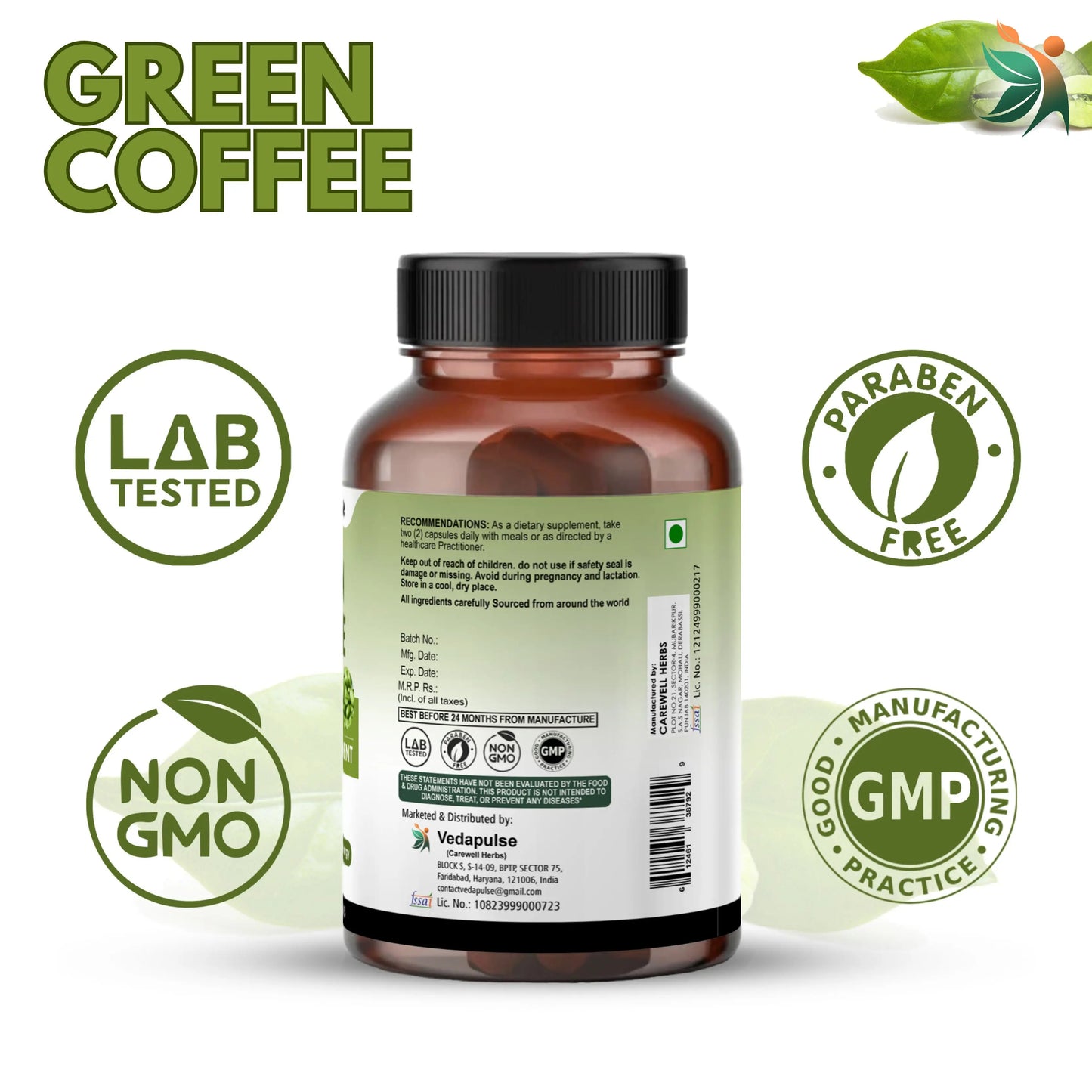 Green Coffee 1000mg Capsules | Vedapulse - Vedapulse
