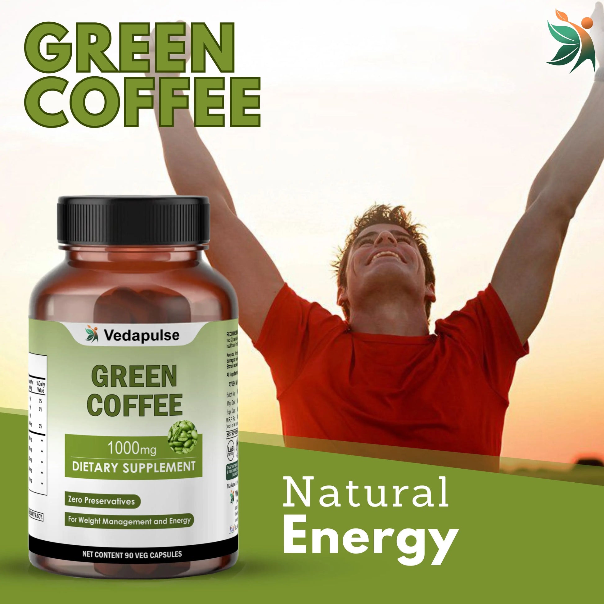 Green Coffee 1000mg Capsules | Vedapulse - Vedapulse