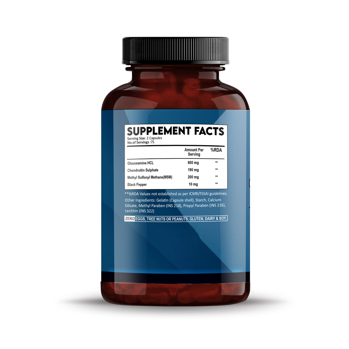 JointixGlucosamineCapsuleBottleSupplementFactsSide