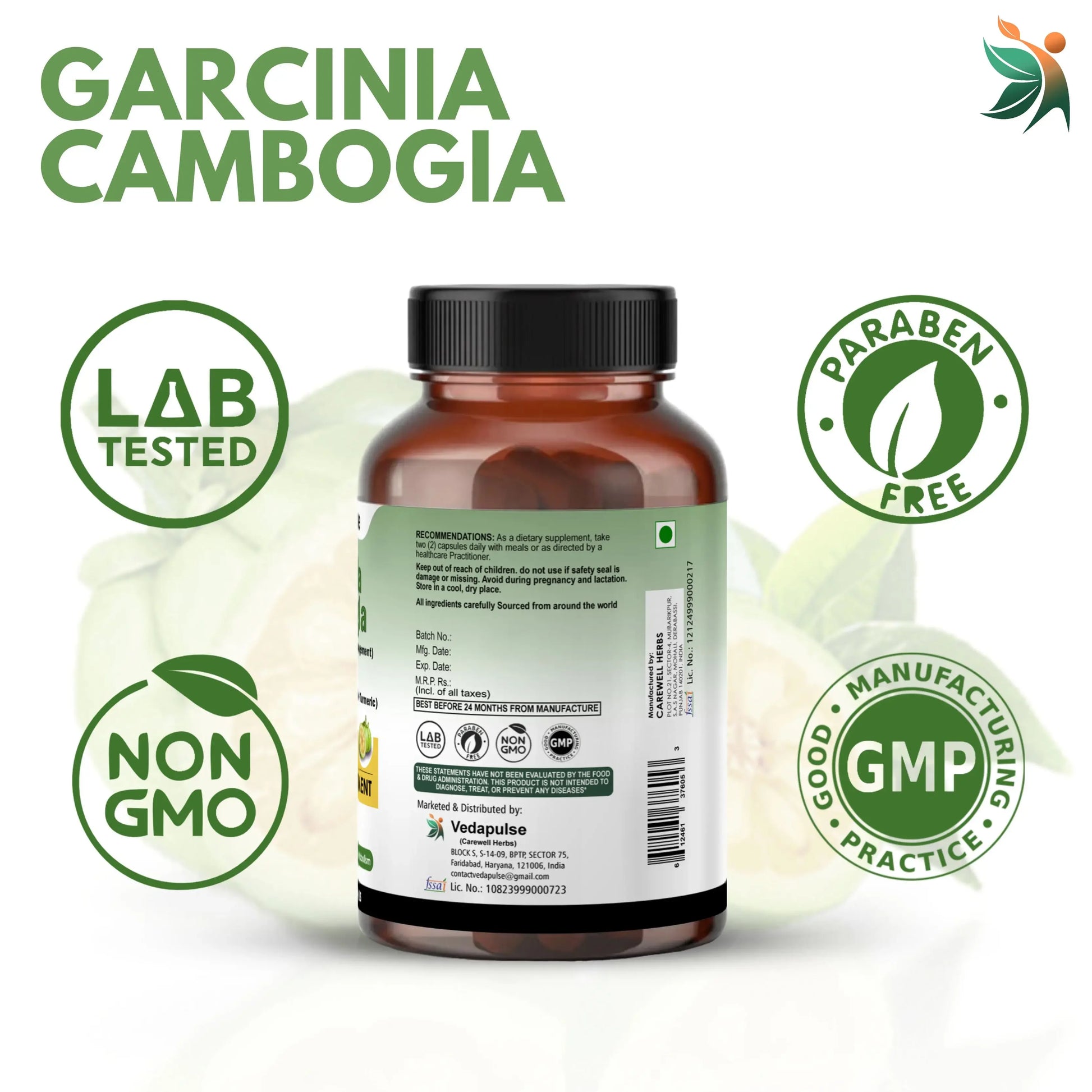 Garcinia Cambogia 1000mg Capsules by Vedapulse - Vedapulse