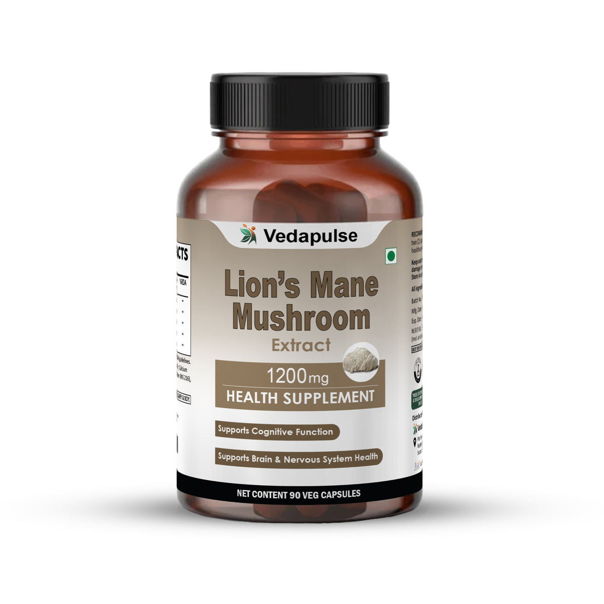 Lion_sManeMushroomExtract1200mgCapsulesBottleFrontSide