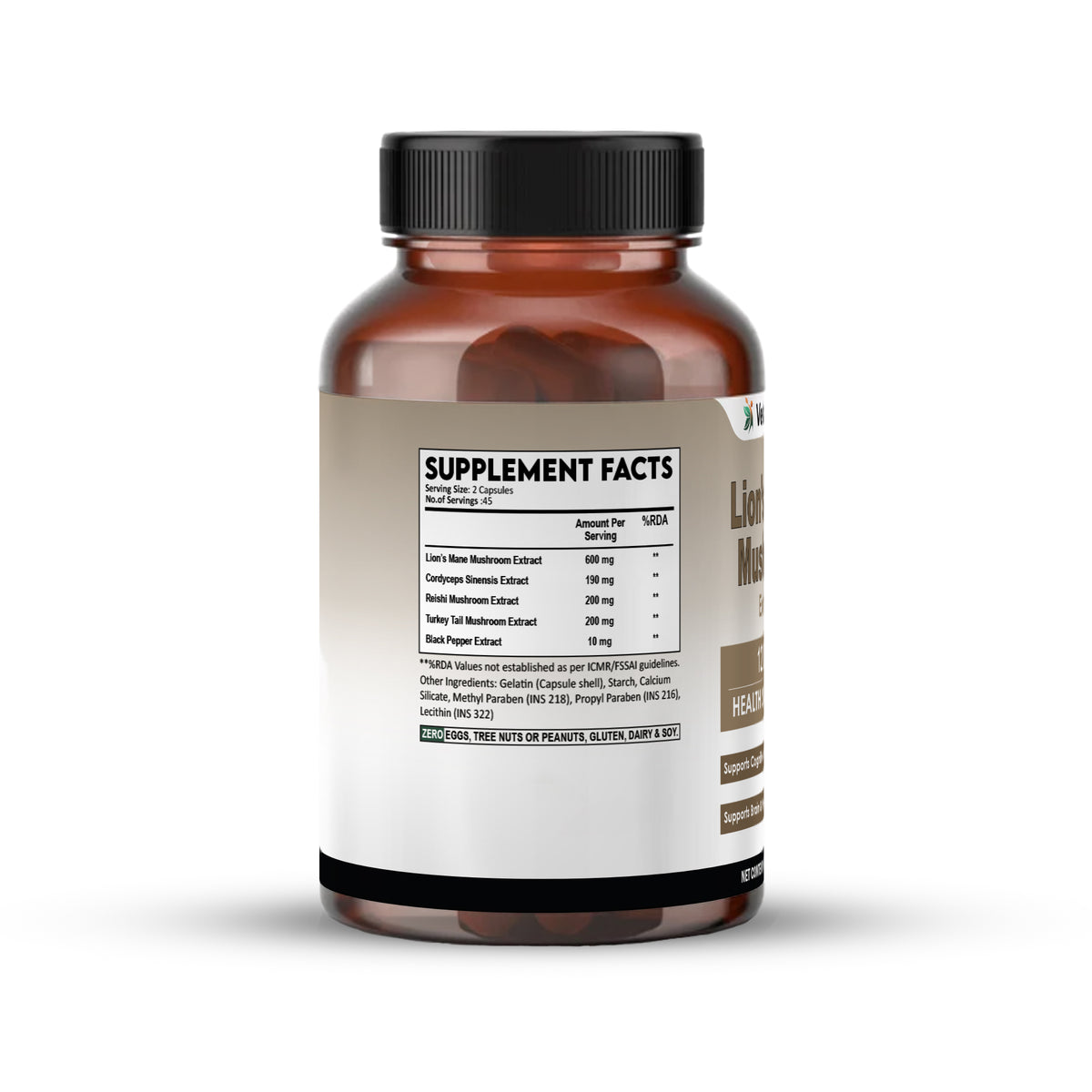 Lion_sManeMushroomExtract1200mgCapsulesBottleLeftSide