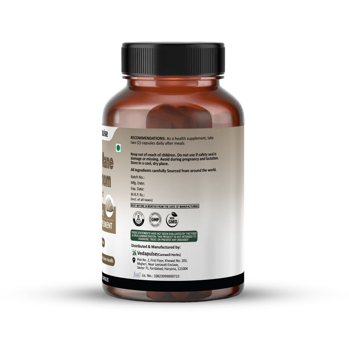 Lion_sManeMushroomExtract1200mgCapsulesBottleRightSide