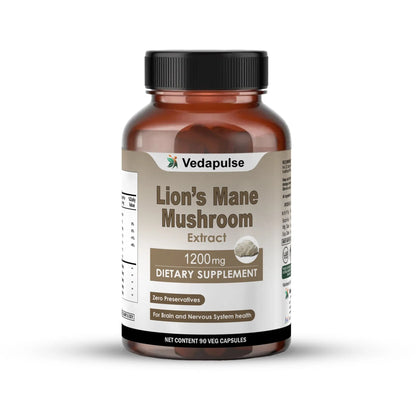 Lion's Mane Mushroom 1200mg Capsules | Vedapulse - Vedapulse