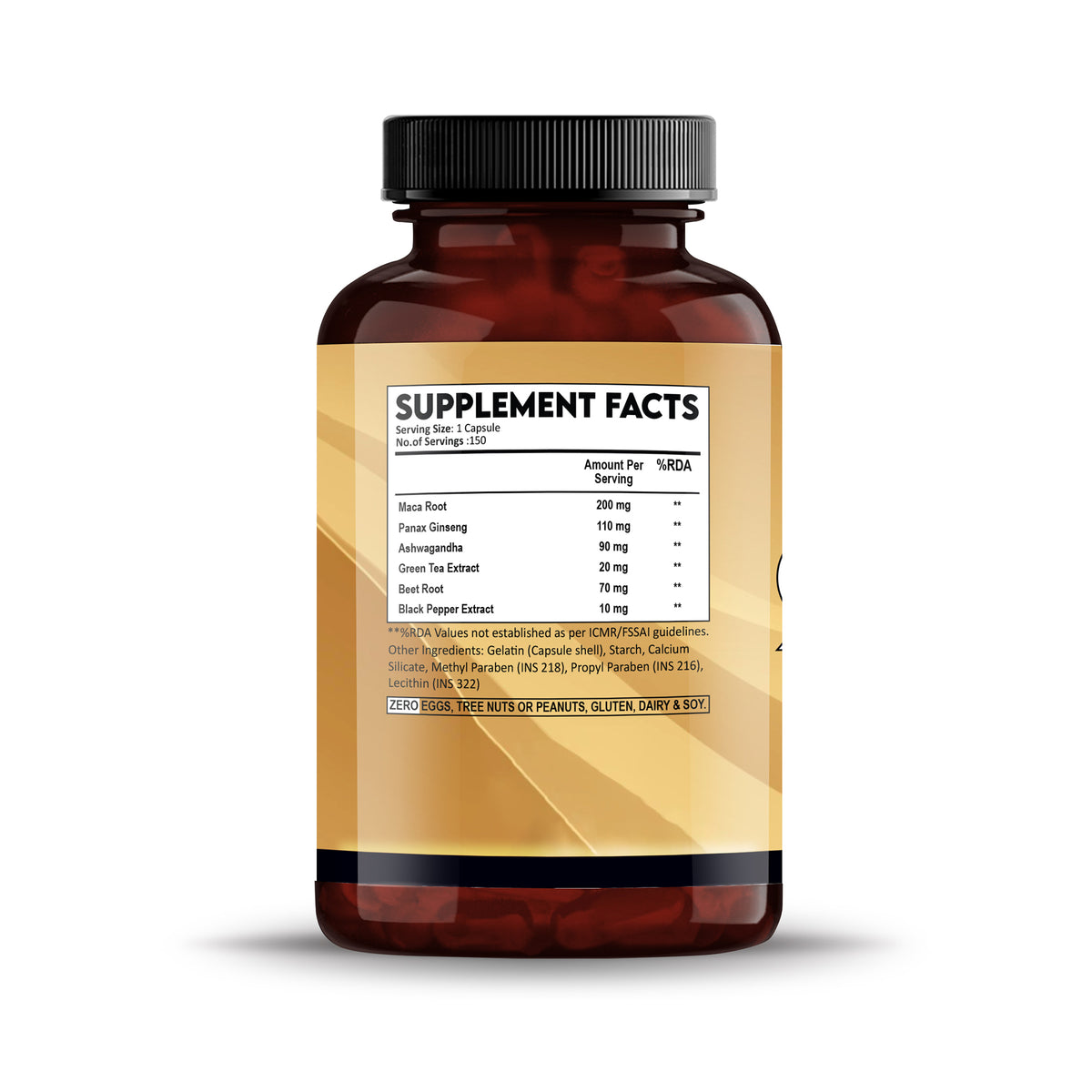 MacaRoot500mgCapsuleSupplementFactsSide