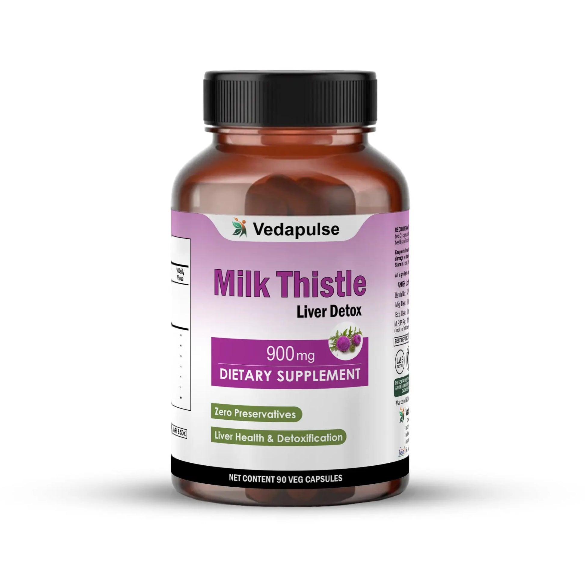 Milk Thistle Liver Detox 900mg capsules | Vedapulse - Vedapulse