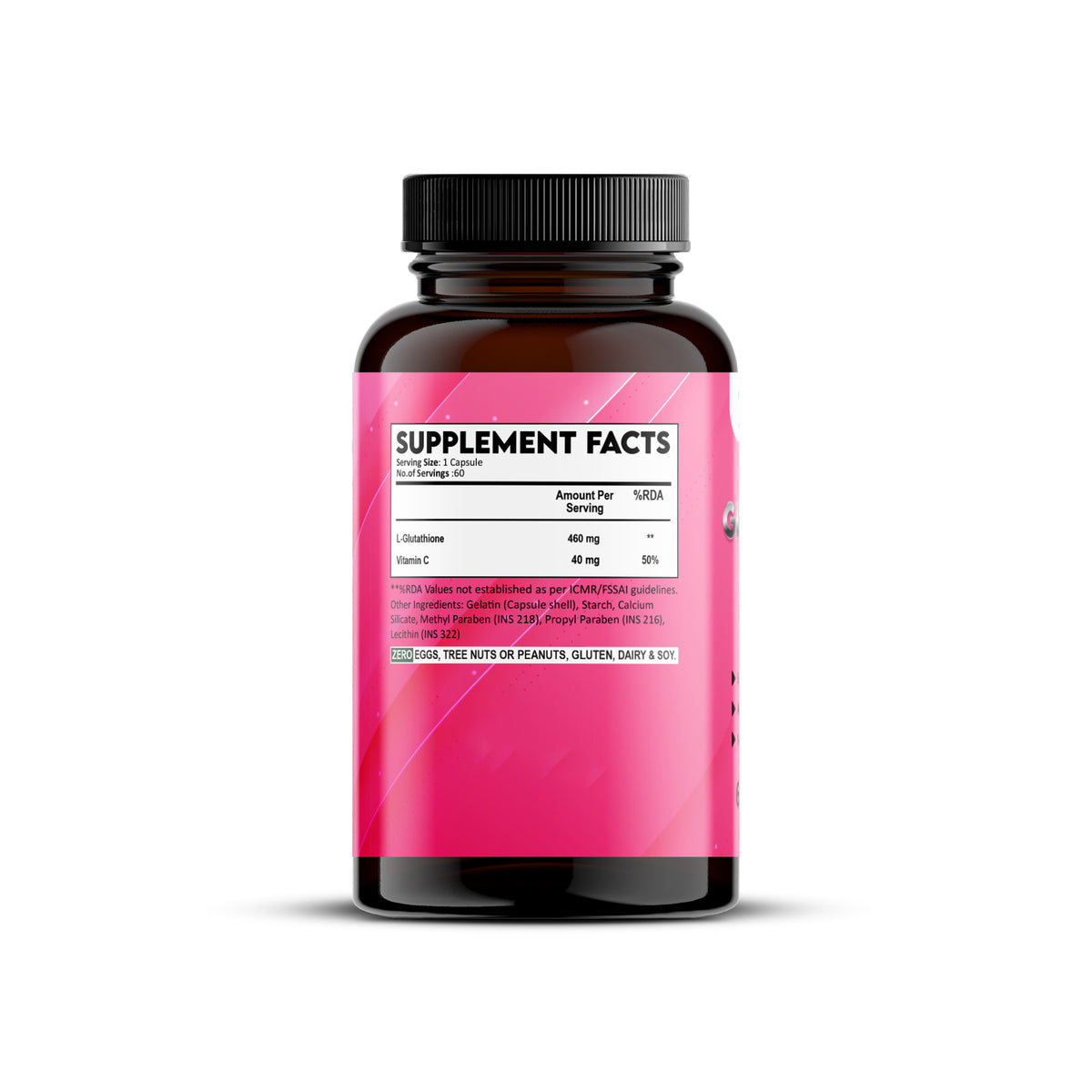 NewGlutathione60CapsuleBottleSupplementsFactsSide