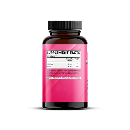 NewGlutathione60CapsuleBottleSupplementsFactsSide