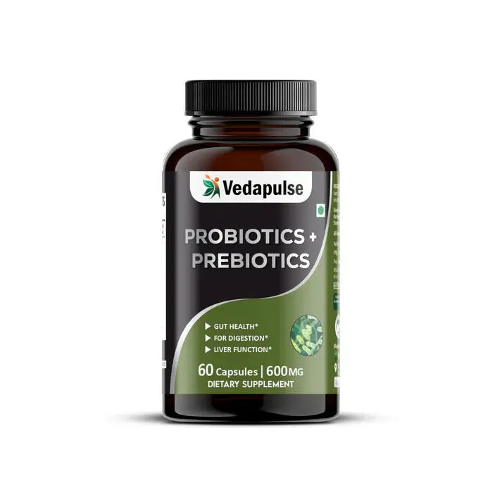 Probiotics + Prebiotics Capsules – Gut, Digestion & Liver Support | Vedapulse - Vedapulse