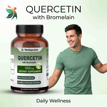 Quercetin with Bromelain Capsules 1000mg | Vedapulse