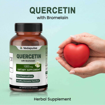 Quercetin with Bromelain Capsules 1000mg | Vedapulse