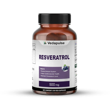 Resveratrol with Grape Seed Extract Capsules | 1000mg | Vedapulse - Vedapulse