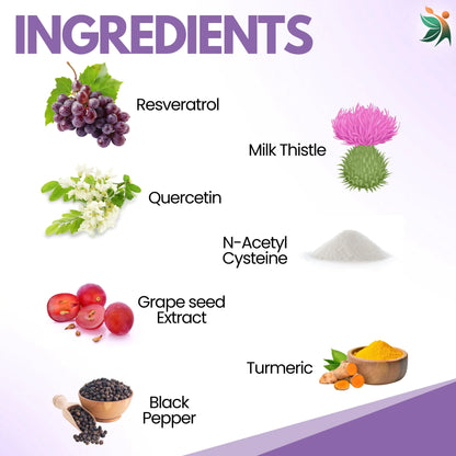 Resveratrol with Grape Seed Extract Capsules | 1000mg | Vedapulse - Vedapulse