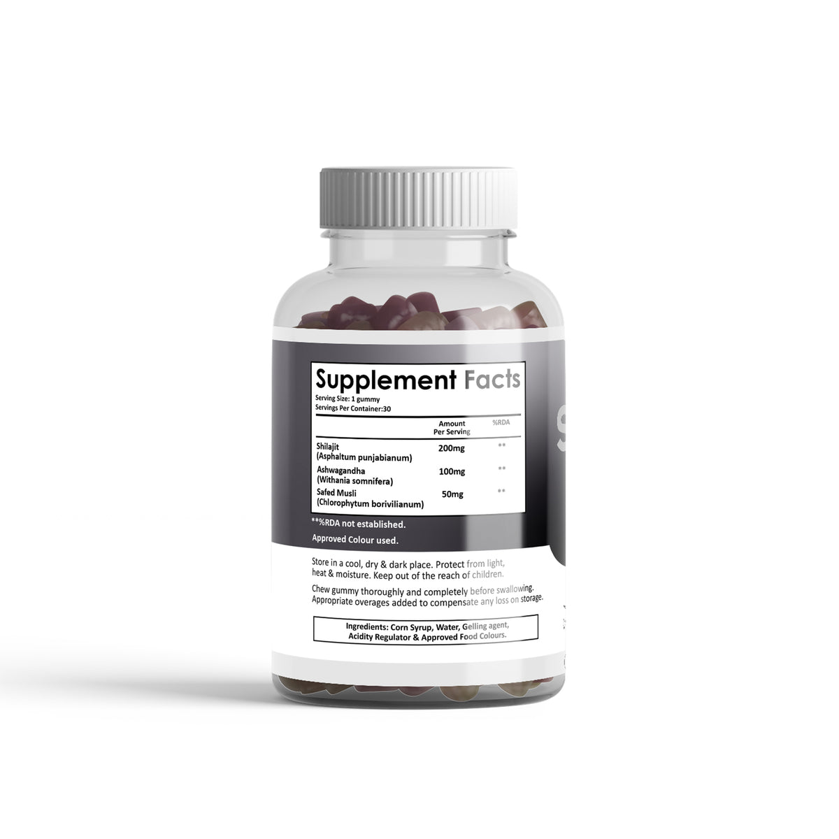 ShilajitGummiessBottleSupplementFactsSide