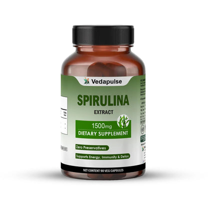 Spirulina Extract Capsules -Energy, Immunity | 90 Count | Vedapulse - Vedapulse