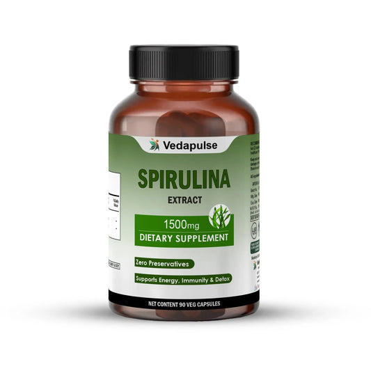 Spirulina Extract Capsules -Energy, Immunity | 90 Count | Vedapulse - Vedapulse
