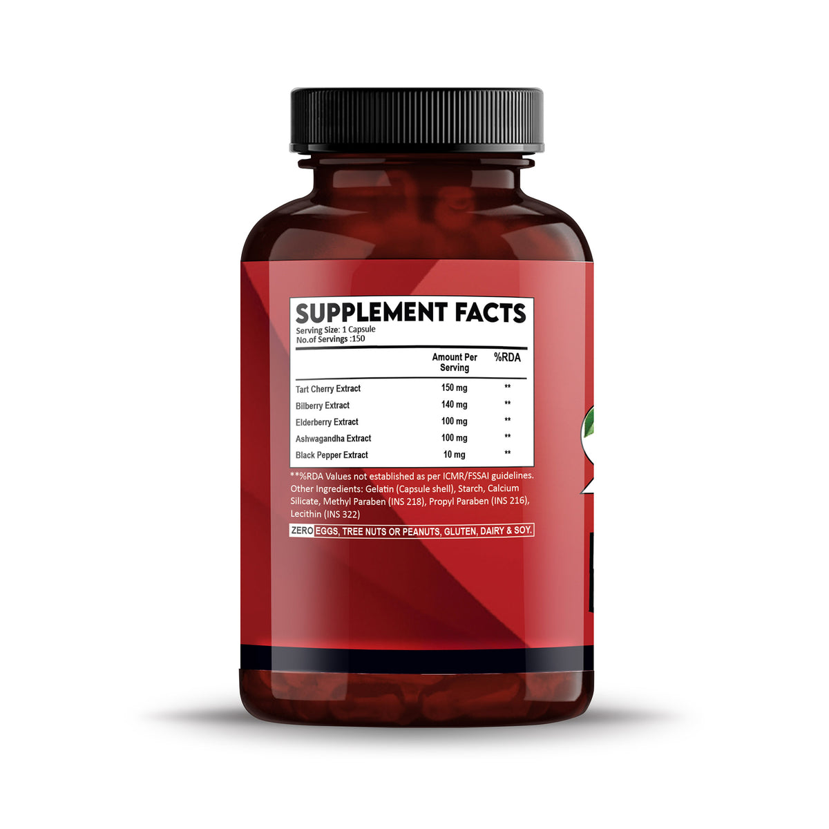 TartCherry500mgCapsuleBottleSupplementFactsSide