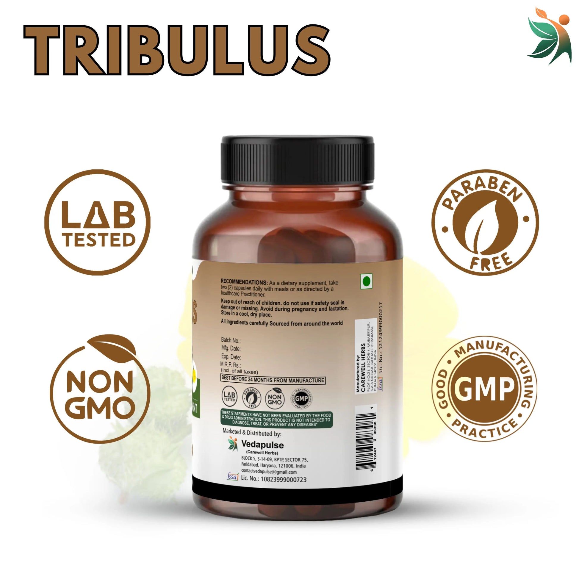 Vedapulse Tribulus 900mg Capsules - Vedapulse