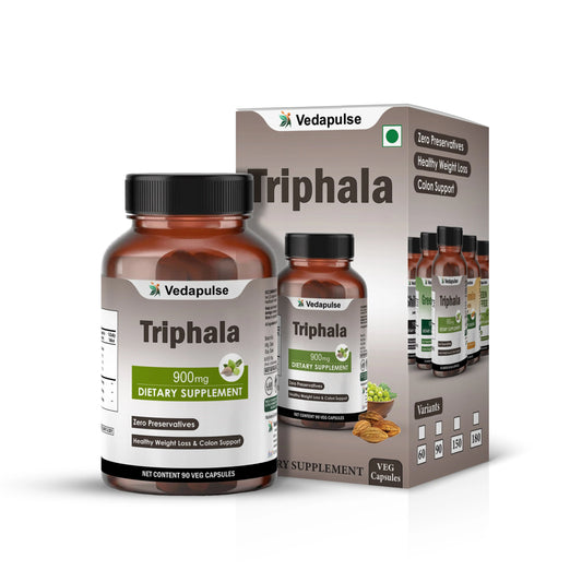 Triphala 750 mg Herbal Capsules | Vedapulse - Vedapulse
